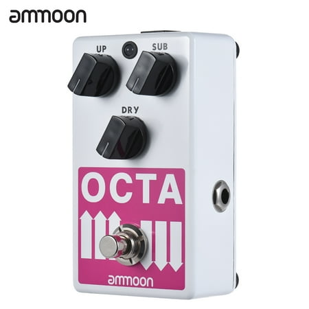 Machine Guitar Effects - ammoon OCTA Electric Guitar Precise Polyphonic Octave Generator Effect Pedal Supports SUB/ UP Octave & Dry Signal Full Metal Shell with True Bypass