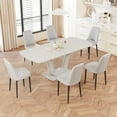 thumbnail image 2 of 62.99-78.74" expandable dining table set for 2-8 people, equipped with 6 PU fabric thick padded dining chairs and an spacious dining table, 2 of 9