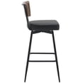 thumbnail image 3 of ANMINY Swivel Bar Stools Set of 3, 29" Seat Height, Upholstered Faux Leather Counter Barstools with Wood Backs and Metal Legs, Counter Height Bar Stool for Kitchen Island, 3 of 9