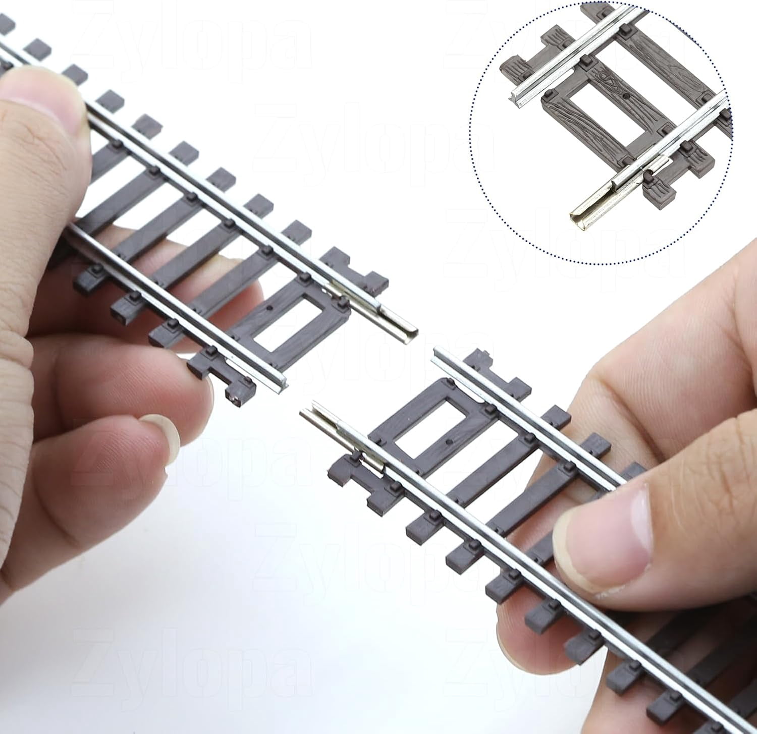 HO Scale Nickel Silver Track with Wood Ties – Set of 4 Realistic Model Railroad Tracks-R3-1 66603