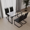 thumbnail image 4 of Miekor 51 inch Glass Dining Table Set for 4, Dining Table & Chair Sets with Black Metal Legs for Kitchen, Modern Rectangle Tempered Glass Table Top and PU Dining armless Chair for Dining Room BS0186, 4 of 6