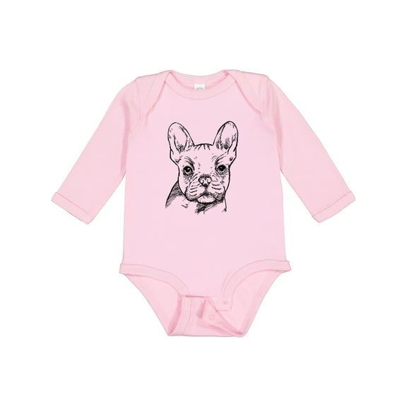 Inktastic French Bulldog Portrait Boys or Girls Long Sleeve Baby Bodysuit