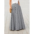 thumbnail image 4 of Gingham Long Skirts for Women Maxi Plaid Skirt A Line High Waist Summer Skirts Casual Trendy Black S, 4 of 7