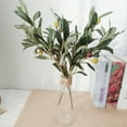 thumbnail image 2 of 3 Forked Artificial Olive Branch Plants Faux Olive Branches Stems Fake Olive Tree Branches Plastic Branches Green Plants Bushes, 2 of 10