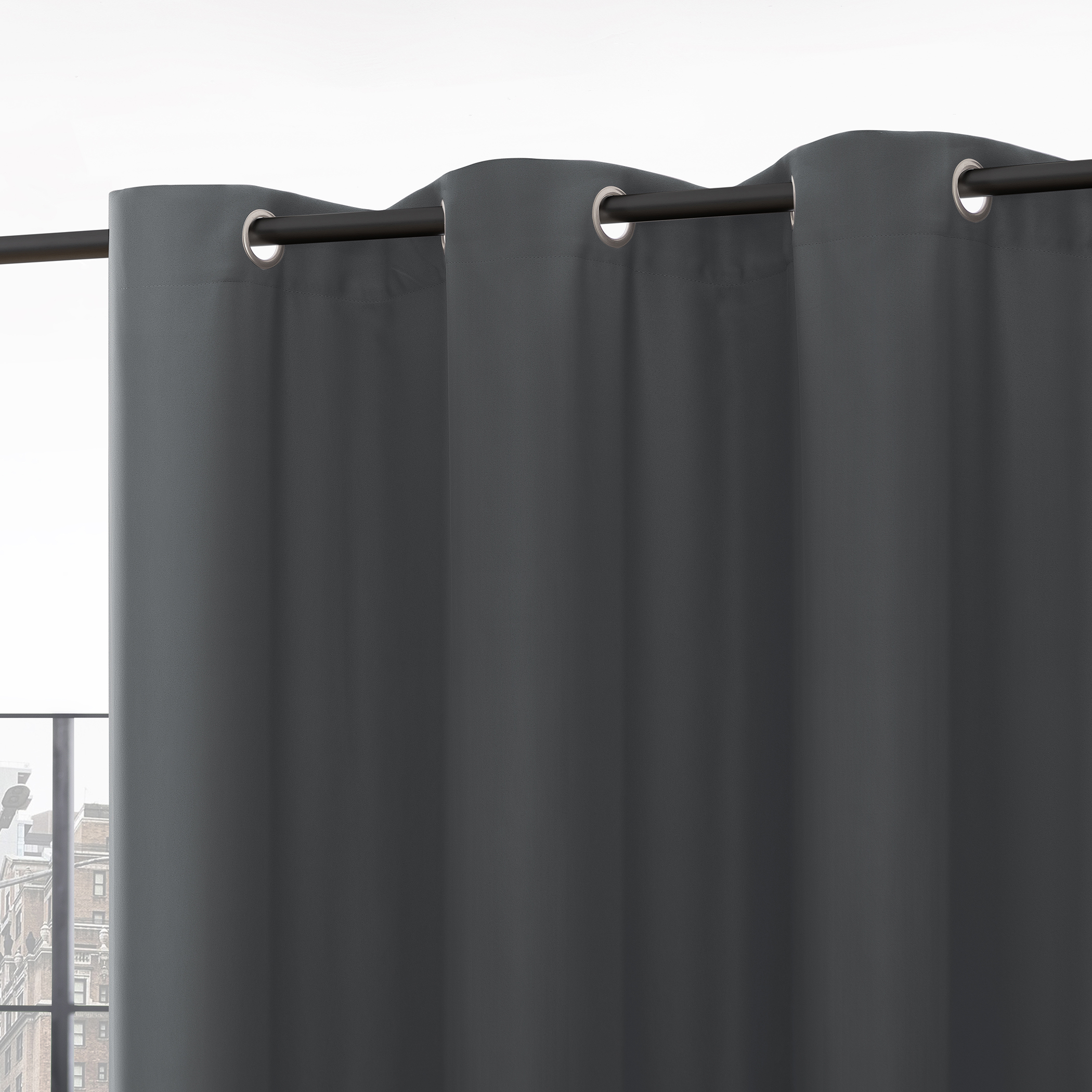 No. 918 Solid Print Grommet Light Filtering Room Divider Curtains, 120" x 108"
