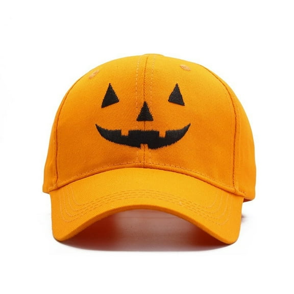 lanema Halloween Baseball Hat for Kids Adult Festival Embroidered Pumpkin Faced Hat Punk Hiphop Hat Holiday Celebrate Party Hat