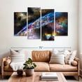 thumbnail image 2 of Elephant Stock Glowing Veil Nebula Wall Art - Horizontal Multi Panel Canvas - Living Room Wall Decor - Astronomy & Space Multi Panel - Black And Gray Decor - 68" x 42", 2 of 8