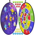 thumbnail image 1 of Juego de tablero de dardos BootAA de 29 pulgadas con 20 bolas adhesivas, paquete de 2, 1 of 8
