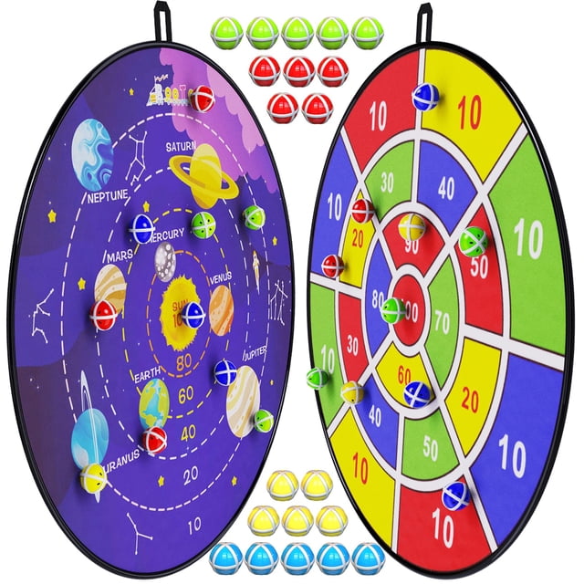 Juego de tablero de dardos BootAA de 29 pulgadas con 20 bolas adhesivas, paquete de 2