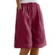 thumbnail image 1 of Pantalones Elásticos de Cintura para las Mujeres Casual Suelto Color Sólido Pantalones de Bolsillo, Cintura Alta Cómodos Joggers para Diario, 1 of 5