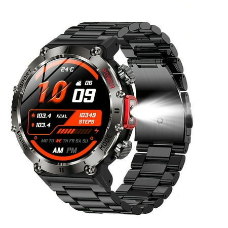 2025 Round Sports Smartwatch, 1.7" Display, 600mAh Battery, BT Call, Fitness Tracker, Android & iPhone Compatible