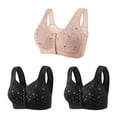 thumbnail image 2 of EOYWHK 3PC Bras for Women Big Bust, Woman's Comfortable Lace Breathable Bra Underwear No Rims, 2 of 5