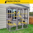 thumbnail image 6 of Aivituvin Catio Outdoor Cat Enclosure, 7-Platform Cat House Outdoor with Asphalt Roof, Wooden, 71 in, 6 of 9