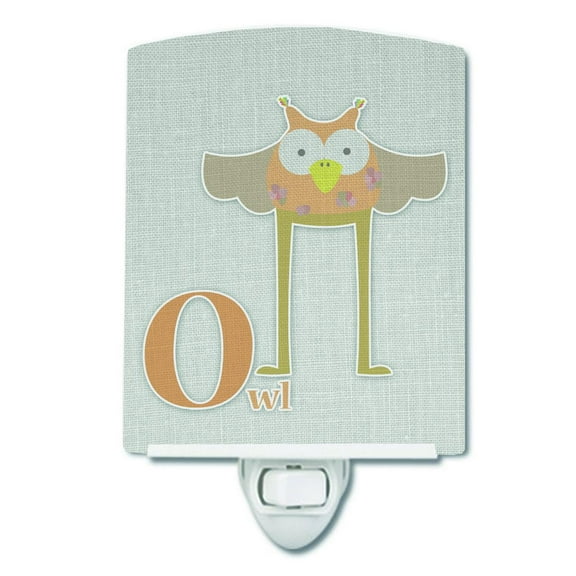 Caroline's Treasures BB5740CNL Alphabet O for Owl Ceramic Night Light, 6x4x3", multicolor