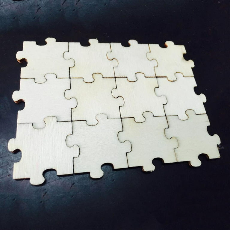 100PCS Blank Puzzles, Freeform Blank Puzzle Pieces Blank Wooden Puzzles DIY  Jigsaw Puzzles Plain Puzzle Pieces for Crafts, Arts, Card Making (1.18 x