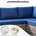 thumbnail image 5 of Ovios 6 Piece Outdoor Furniture All Weather Wicker Patio Conversation Sectional Sofa Set with Side Table for Garden Backyard, 5 of 7