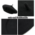 thumbnail image 6 of Toptie Girls Wool French Beret Hat for Kids, Artist Dome Beret Woolen Beanie Hat-Black, 6 of 9