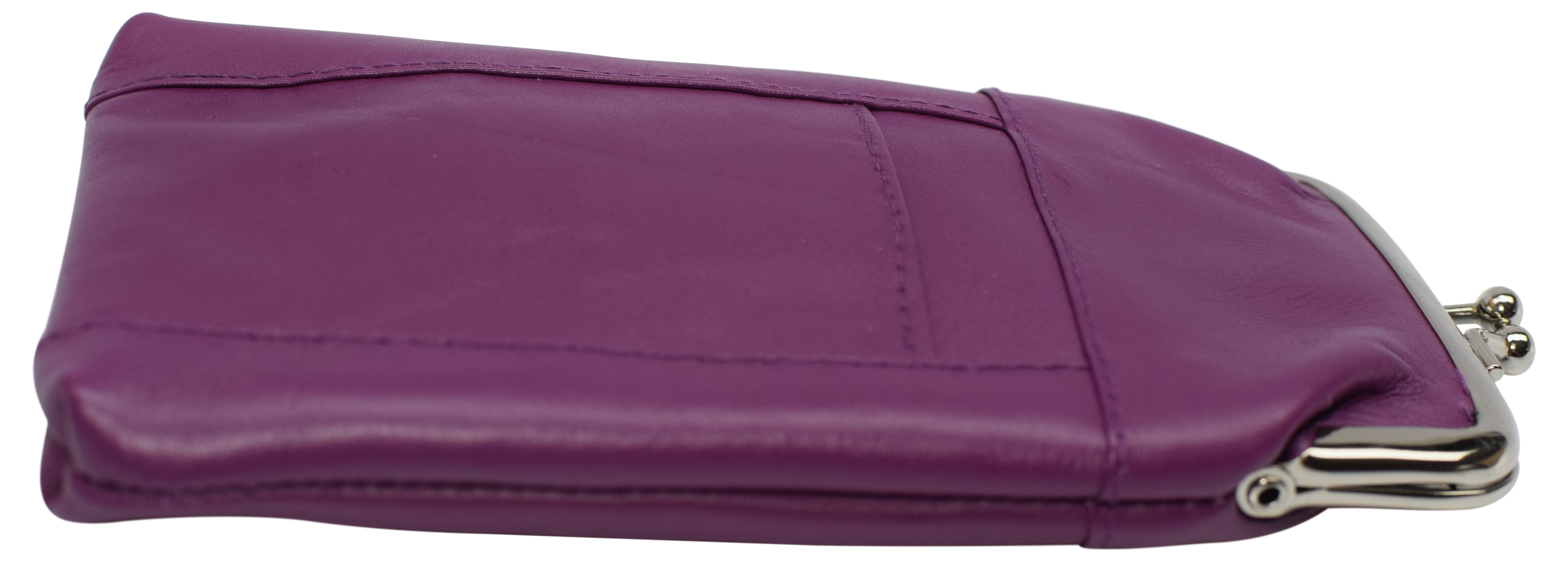 purple cigarette case Genuine Leather Cigarette Case with Lighter Pouch Purple by Marshal