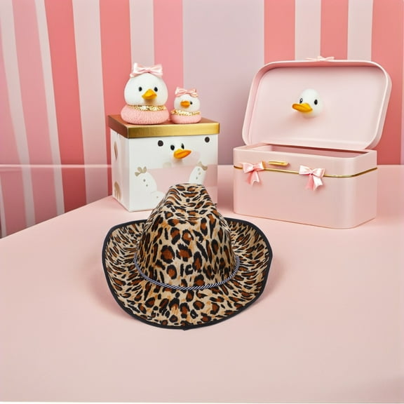 ETHZZLE 2Pcs Leopard Accessories Costume Cowboy Hat Cloth Fashionforward Design for Everyday Wear Women
