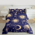 thumbnail image 3 of Feelyou Hippie Sun Moon Bedding Comforter Set, Mystic Western Constellation Twin Comforter Sets, Bohemian Stars Print Reversible Bedding Set, Microfiber Bedroom Decor, 2-Piece, 3 of 9