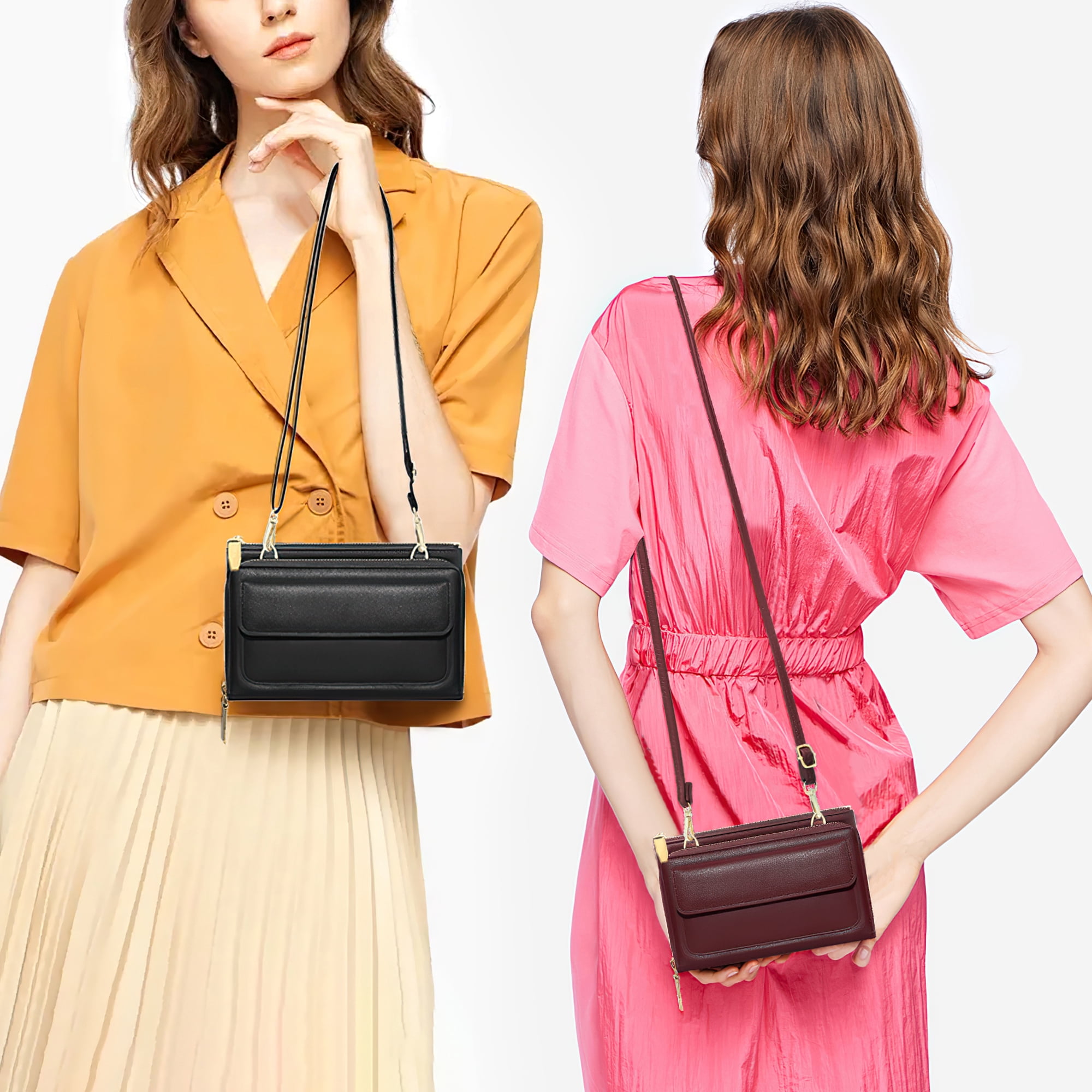 Badiya Small Crossbody Bag for Women Cell Phone Wallet Purse Mini Shoulder Handbags with Card Slots