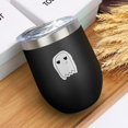 thumbnail image 4 of Ghost 12oz Insulated Wine Tumbler with Lid and Straw – Double Wall Vacuum Mug Stainless Steel 304 Interior for Hot & Cold Drinks Coffee, Wine, Cocktails, 4 of 5