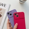 thumbnail image 3 of Slim Fit Case for iPhone 14, 2MM Camera Lens Sliding Design Sleek Candy Colors Protective Cover with Military Grade Soft Lining Silicone Skin-Friendly Shockproof Anti-Scratches Case,Black, 3 of 8