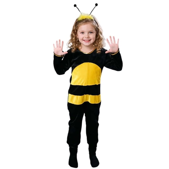 Tiijoy Children Kids Cartoon Bee Shaped Long Sleeve Jumpsuit with Accessories, Sizes 2-3