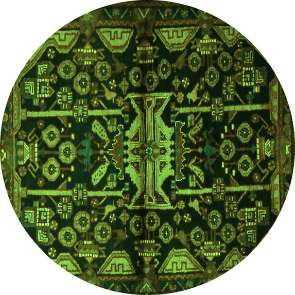 Ahgly Company Indoor Round Persian Green Traditional Area Rugs, 8' Round