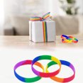 thumbnail image 4 of 100 Uds pulseras del orgullo Gay LGBT pulseras de arcoíris lesbianas pulseras de goma deportivas de silicona, 4 of 6