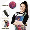 thumbnail image 2 of 5 Pcs Kitchen Set Heat Resistant Oven Mitts and Non-Slip Pot Holders with Adjustable Cooking Apron Rainbow Rose and Butterflies, 2 of 6