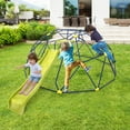 thumbnail image 2 of Gymax 13.3 FT Climbing Dome Geometric Dome Climber w/ Extended Wavy Slide, 2 of 10
