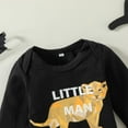 thumbnail image 4 of URMAGIC Newborn Baby Boys Long Sleeve Romper Pants Hat Little Man Lion 3PCS Outfits, 4 of 6