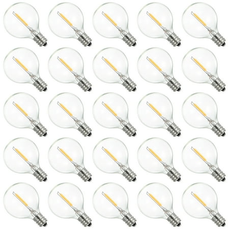 

Tomshine A C230V Globe LEDs G40 Bulb Lamp 25 Pack E12 Base Socket Holder IP44 Water Resistance Warm White for String Light Home Party Decoration Wedding Function Portable