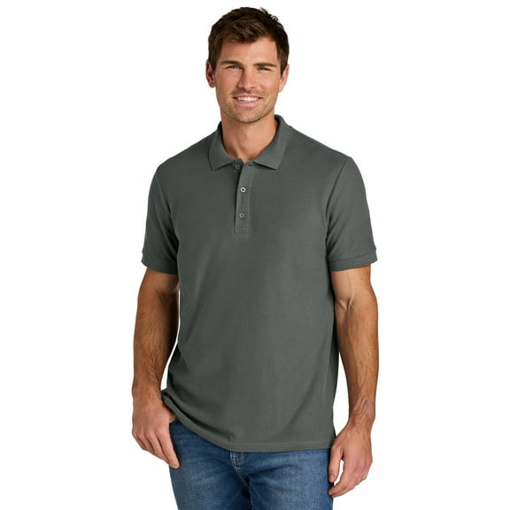 Gildan Men's Hammer Pique Polo, Short Sleeve Cotton Shirt, Durable and Soft, Charcoal, Sizes S-3XL