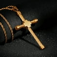 thumbnail image 5 of Fashion Cross Necklaces For Men 14K Yellow Gold Cross Jewelry Necklace, 5 of 7