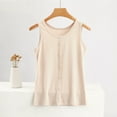 thumbnail image 1 of Staron Débardeur pour Femmes Sans Manches Ample Tendance Décontracté Col Rond Été Côtelé Boutonné Chemises Blouses, 1 of 5
