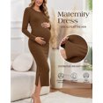 thumbnail image 3 of Women's Maternity Dresses Long Sleeve Sweater Dress Winter Pregnancy Clothes, 3 of 5