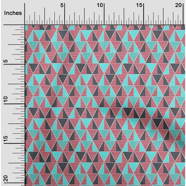 oneOone Tissu en Viscose Chiffon Imprimé Géométrique Triangle BTY 42 Pouces de Large