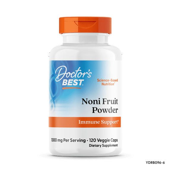 Doctor's Best Noni Concentrate 650mg, Whole Food, Non-GMO, Gluten Free, Soy Free, Vegan, 120 Veggie Cpas
