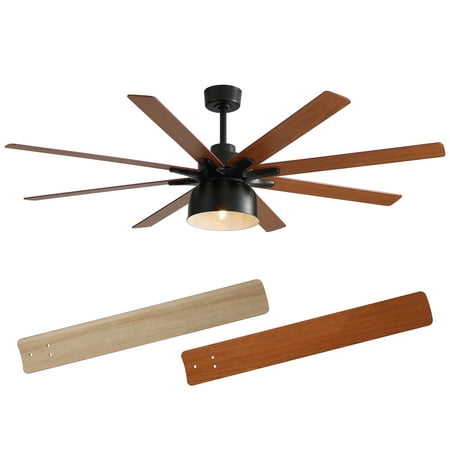 

52 Inch Ceiling Fan With 6 Speed Wind 8 Dual Colors Blades Remote Control Reversible Dc Motor With Light