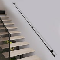 13FT Staircase Handrail with 4 Wall Support Industrial Loft Stairway Pipe Indoor