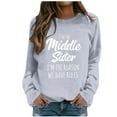 thumbnail image 3 of Women's Autumn And Winter Casual Letter Printed Round Neck Sweatshirt Sweater Women Womens Hoodies Sweatshirts Hot Hoodie Big Sweatshirt Color Jacket 1 Piece Outfits Women Fall Tunic Dressy Sweatshirt, 3 of 3
