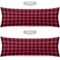 thumbnail image 5 of Buffalo Check Plaid Red and Black Body Pillow Cover Farmhouse Rustic Patch Woodland Checkered Plaids Long Pillow Case Protector with Zipper Decorative Large Pillowcases for Bedroom,Sofa 20"x54", 5 of 6