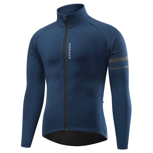 Jersey de ciclismo de manga larga para hombre, chaqueta de bicicleta MTB a prueba de viento, abrigo Wosawe Jersey de ciclismo