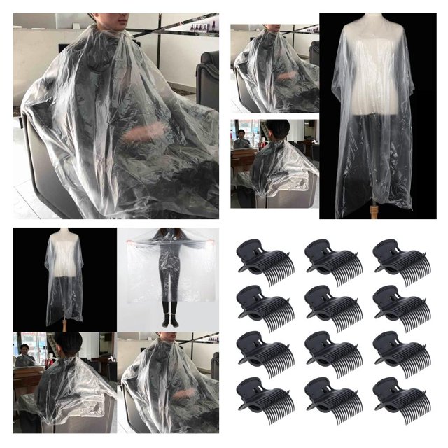 Vestido de capa de corte de pelo desechable de 100 piezas Vestidos de capas de peluquero de con Baoblaze Capa de corte de pelo desechable