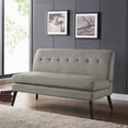 thumbnail image 4 of HL Home Furnishings Armless Loveseat in Dove Grey Linen with Espresso Legs, 4 of 12