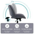 thumbnail image 3 of YOUNIKE Ergonomic Office Chair, Armless Home Chair, Swivel Desk Chair, Curved Back Vanity Chair with Leather Padded Seat, Height Adjustable, Gray Purple, 3 of 8