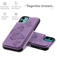 thumbnail image 5 of Dteck Case for iPhone 12 Pro Max 6.7-inch,Magnetic Butterfly Patterned Flip PU Leather Kicksatnd Card Holder Wallet Rubber Shockproof Case Back Phone Cover,Purple, 5 of 9