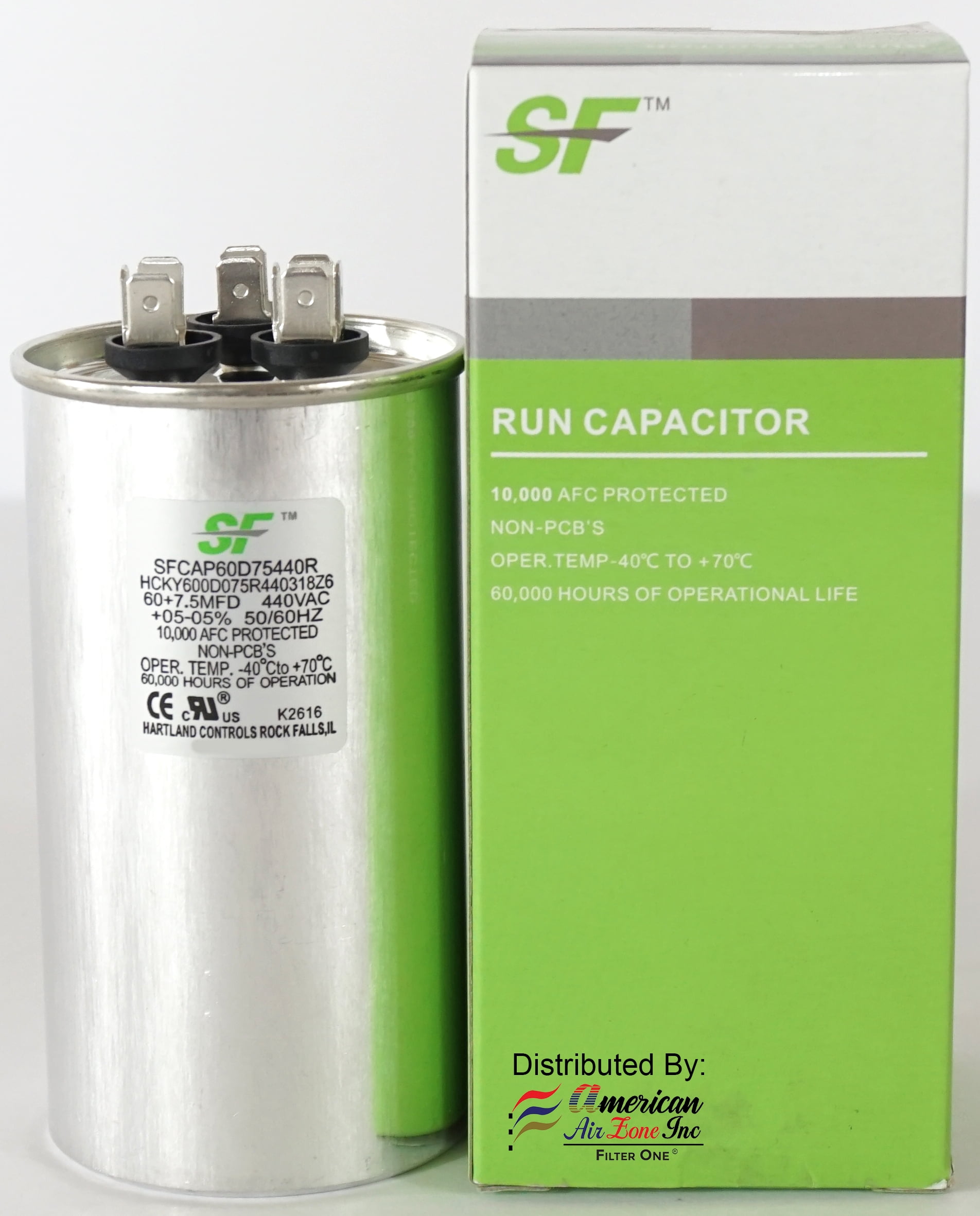 50/10 MFD 370/440 Volt Round Dual Run Capacitor by TradePro